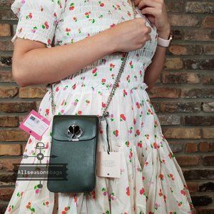 Kate Spade NY New York nicola twistlock north south flap crossbody GREEN